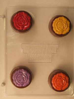 Rose on cookie mold format AO245