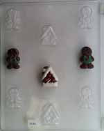 Bite-sized gingerbread boy, girl & house, Pieces, C033