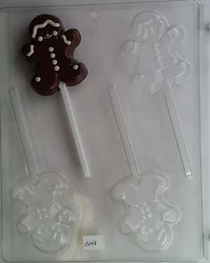Girl & boy gingerbread figures Lollipops C048