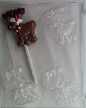 Funny reindeer decorated w/ jingle bells Lollipop C064