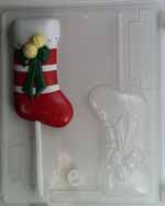 Medium- large Christmas stocking decorated w/ a bow & bells C085