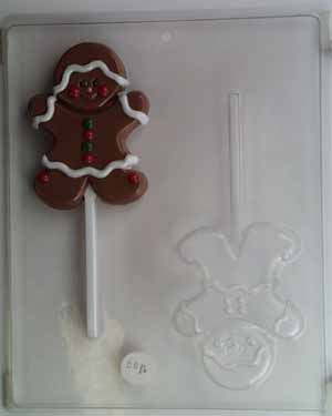 Medium-large boy & girl gingerbread figures Lollipop C086