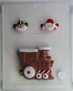 Santa & clown heads w/ arms extending & cute locomotive lid C110