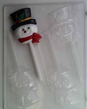 Cute snowman face w/ top- hat & scarf Lollipop C138
