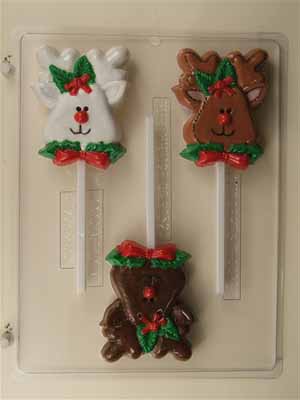 Reindeer, Cute, Holly decoration, reindeer head, Lollipop, C172
