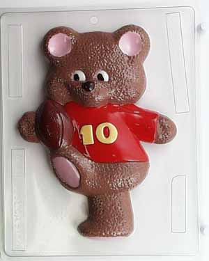 Lg. bear in #10 jersey, kicking football S003