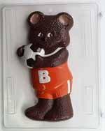 Lg. bear, arms front holding soccer ball S004