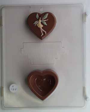 Cute Fairy on heart background lid & bottom V134