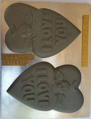 Two Large Hearts and Angel Chocolate Candy Mold V269